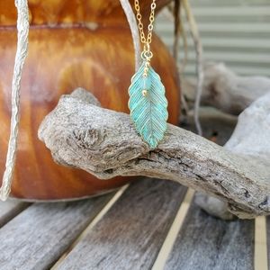 Custom made gold filled necklace with leaf pendant